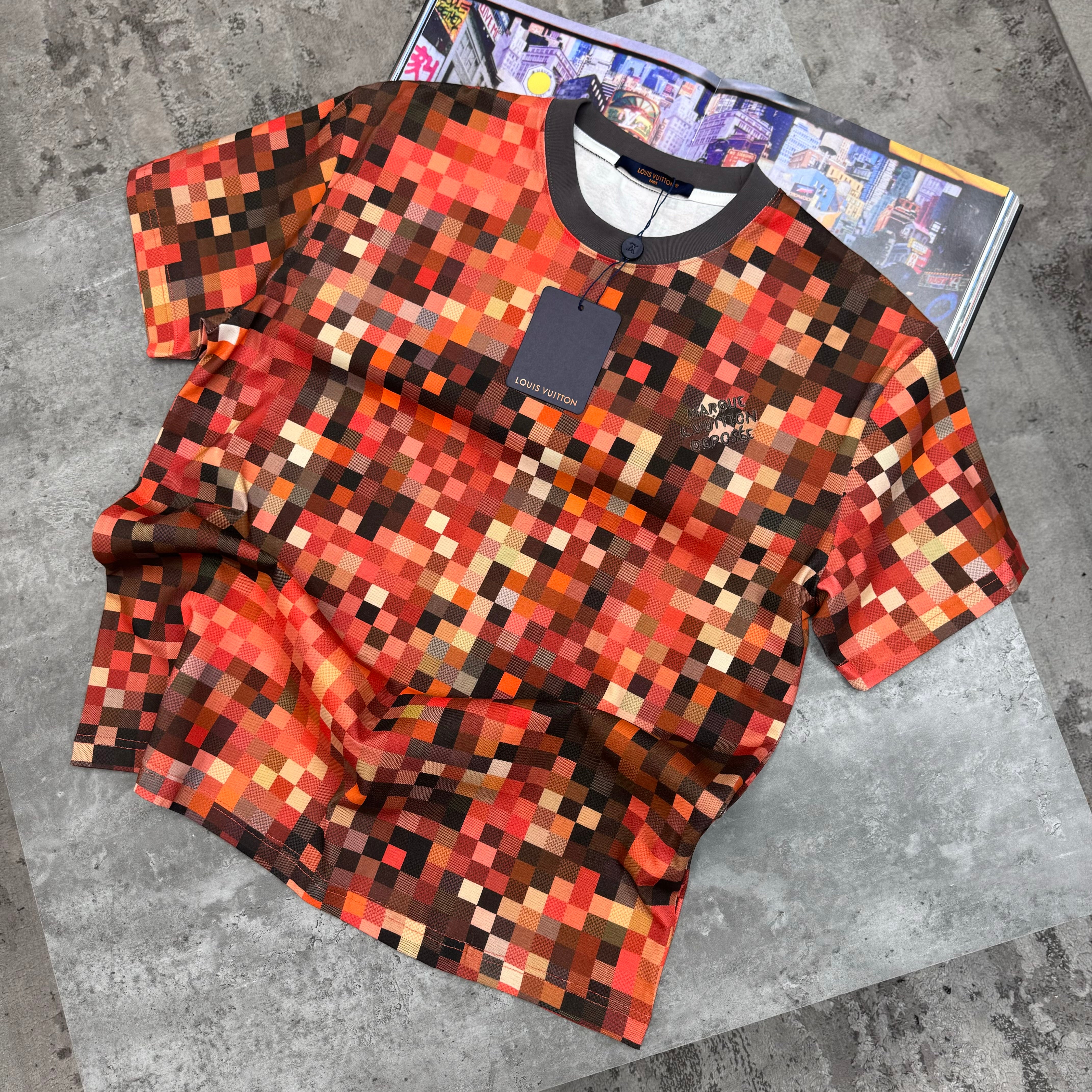 louis vuitton - damier t-shirt - orange